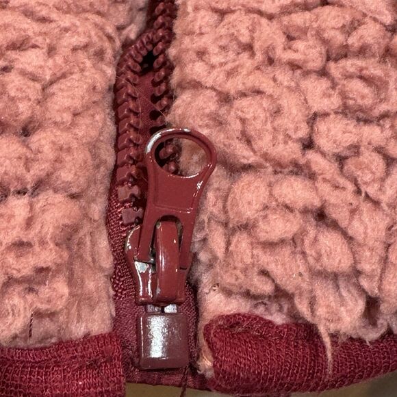 Simply Southern Sherpa Puffer Jacket Rose Pink Teddy Fleece XLarge Comfy Fun - Picture 8 of 14